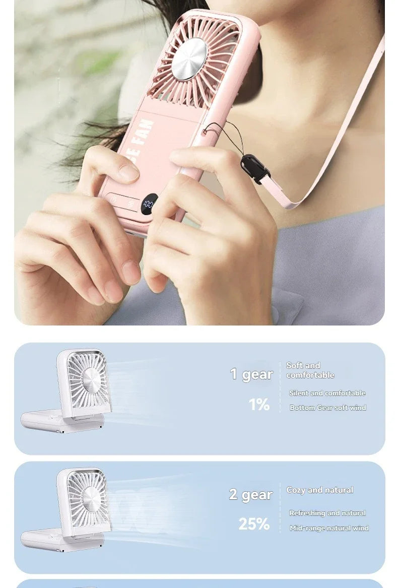 Portable Foldable USB Neck Fan 2025 – Handheld Semiconductor Cooling, Outdoor & Desktop