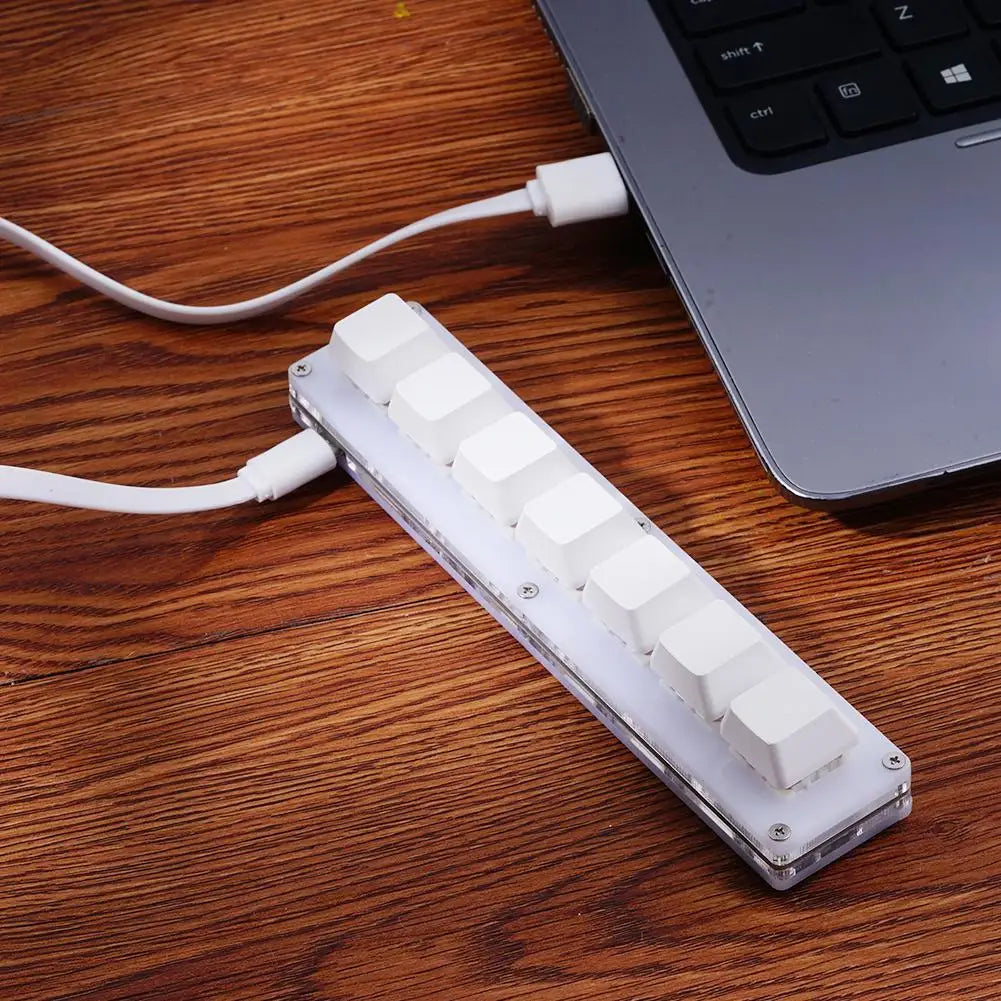 Mini 7-Key Programmable Macro Mechanical Keyboard – USB Wired DIY Macropad for Gaming & Work