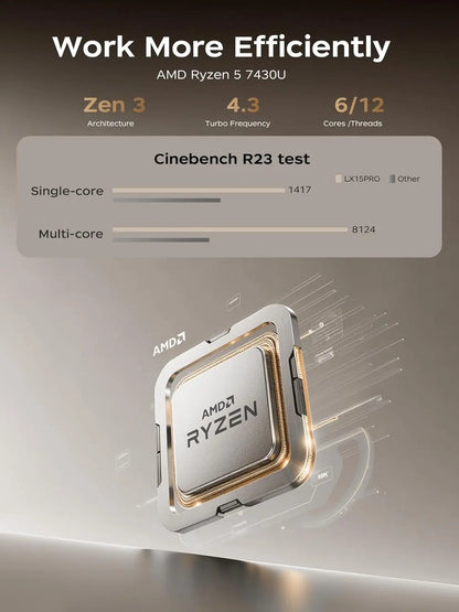 ACEMAGIC 15.6" FHD Laptop – AMD Ryzen 5 7430U, 16GB RAM, 512GB SSD, Wi-Fi 6, Windows 11 Pro