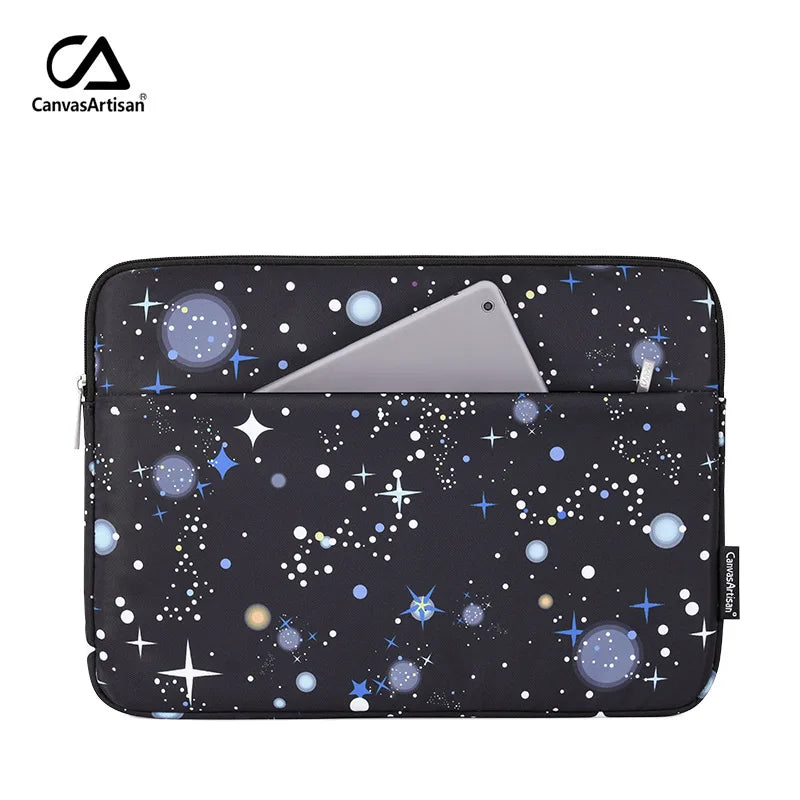 Laptop Sleeve Bag 11–15.6 Inch – Canvas, Zipper, for MacBook, Lenovo, HP, Acer – Multiple Prints