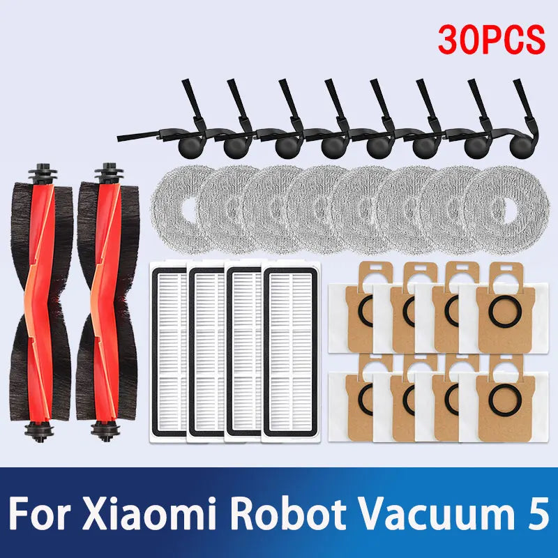 Xiaomi Robot Vacuum 5 / OV31GL Replacement Parts | Main Brush, Side Brush, HEPA Filter, Mop, Dust Bag