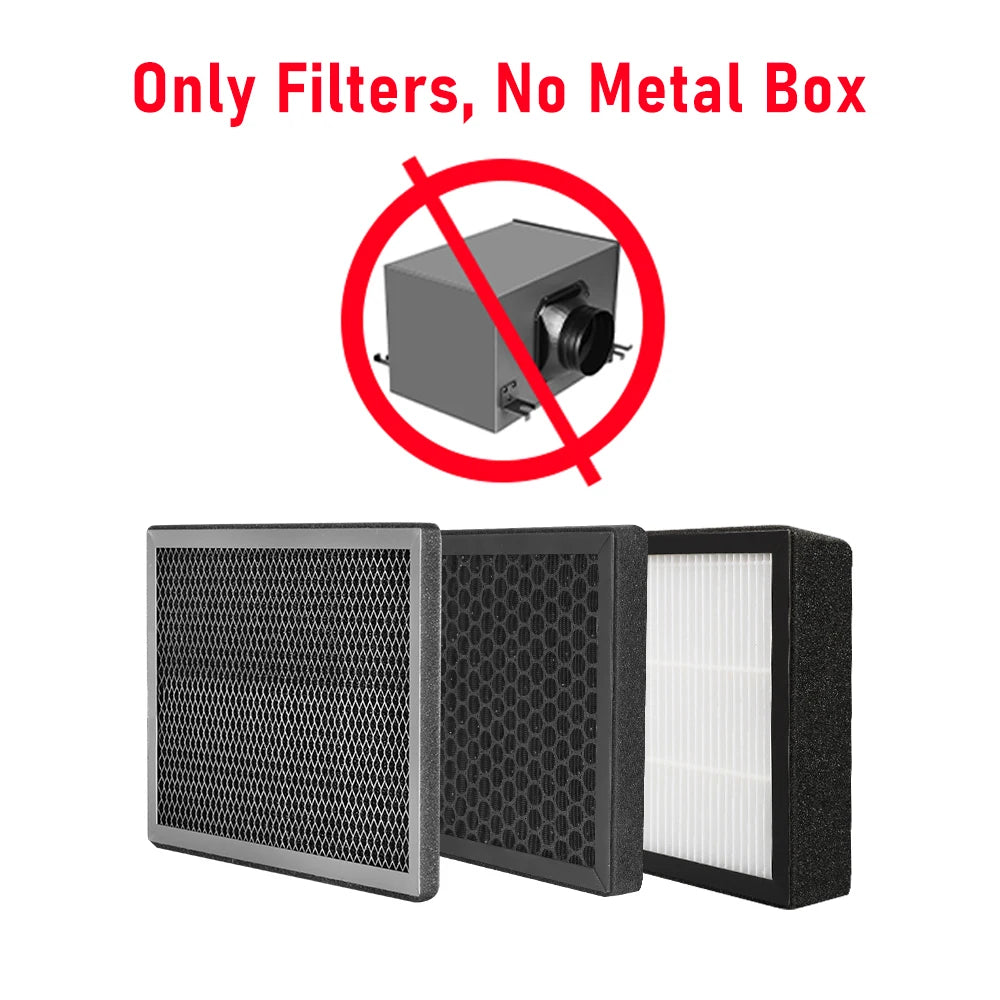 3-Layer Purification Filter Box with HEPA & Carbon Filter – 4"/6"/8"