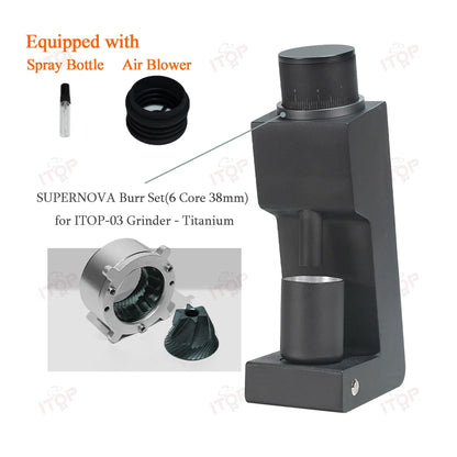 ITOP 03 Electric Coffee Grinder – 48mm Flat Burr, 7-Core, Espresso & Filter | 110V / 220V