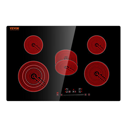 SucceBuy Built-in Induction Cooktop – 2/4/5 Burners, 12–30 inch Ceramic Glass