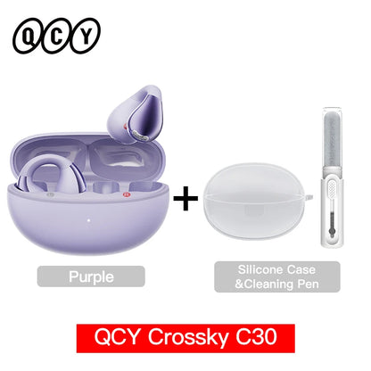 QCY Crossky C30 Ear Clip Bluetooth 5.4 Earphones – Open Ear Sports TWS, Dual-Connection