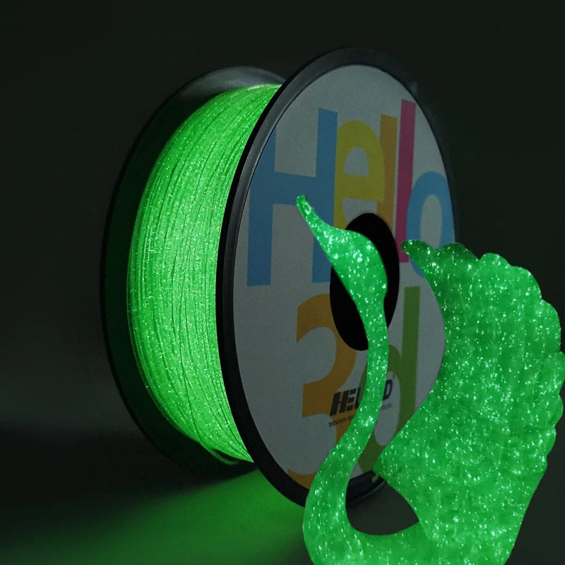 Glow-in-the-Dark PLA Filament – Luminous Purple, Green, Blue & Rainbow, 1.75mm for 3D Printers
