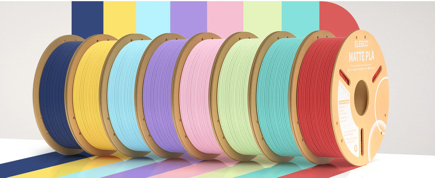 ELEGOO Matte PLA Filament 1.75mm 1KG – +/-0.02mm Accuracy, Cardboard Spool