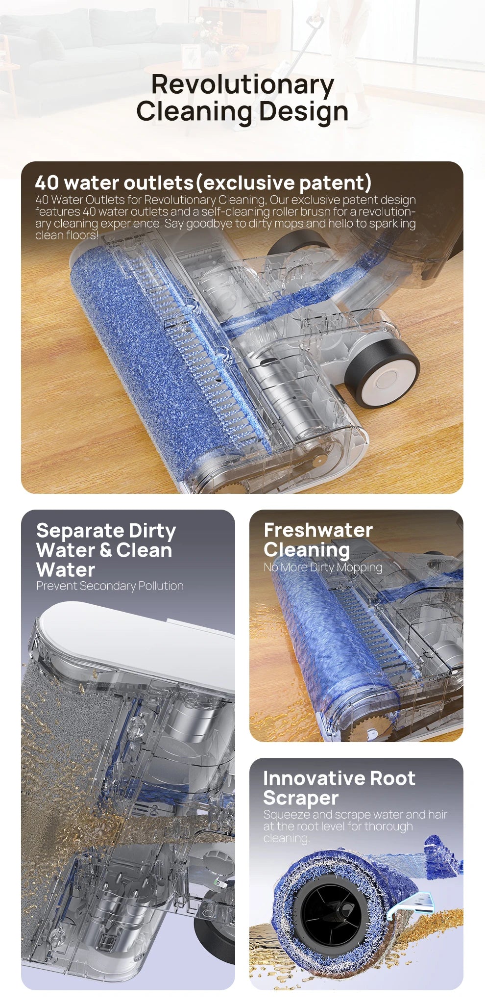 JONR ED12 Wet & Dry Smart Vacuum Mop – Wireless Floor Cleaner 200W