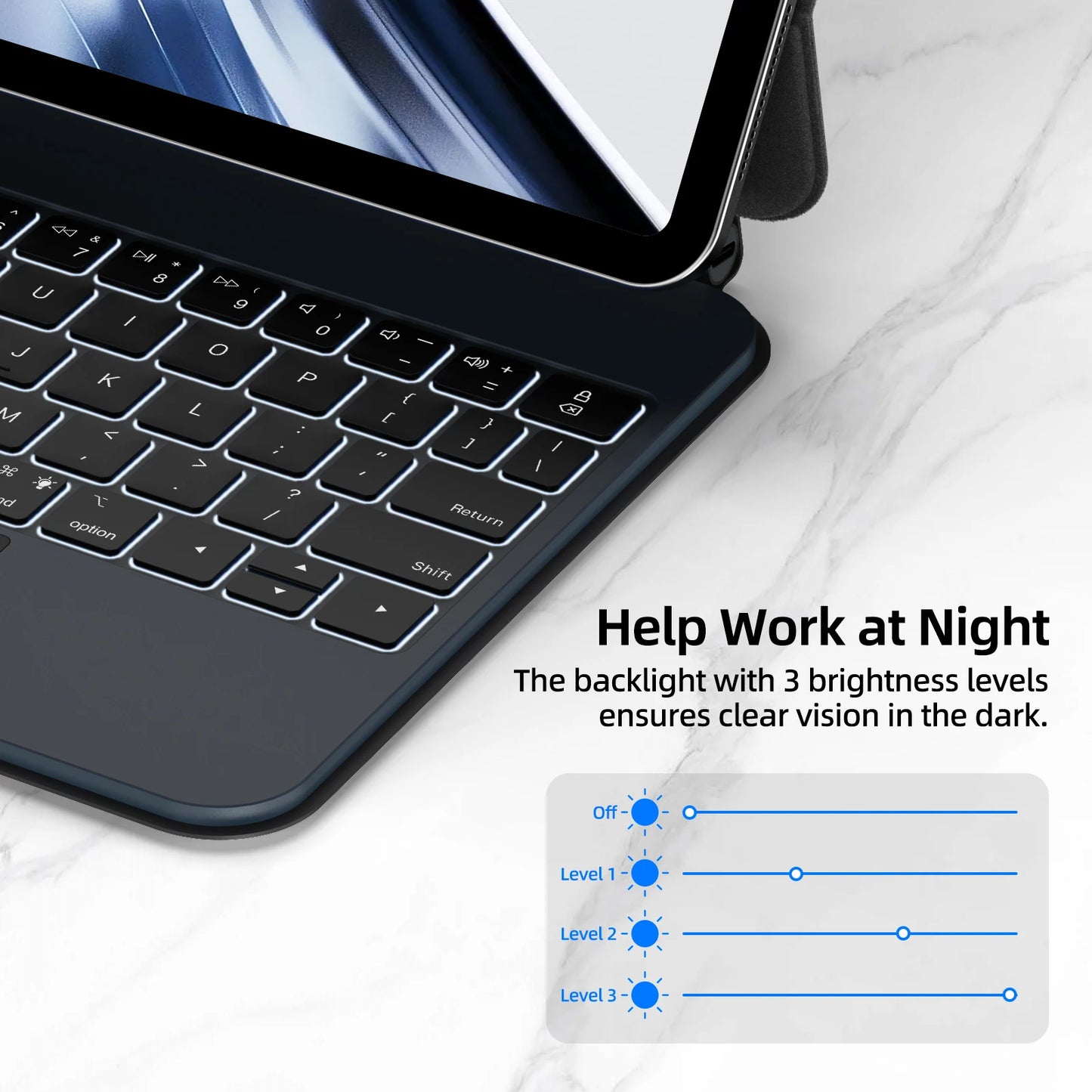 GOOJODOQ Magic Keyboard Case with Touchpad for iPad Pro 11" M4 / Air 4/5/6 (2020–2024)