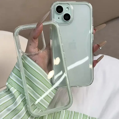 Luxury Candy Color Clear Phone Case | Shockproof Acrylic Bumper for iPhone 17/16/15/14/13/12/11 Pro Max