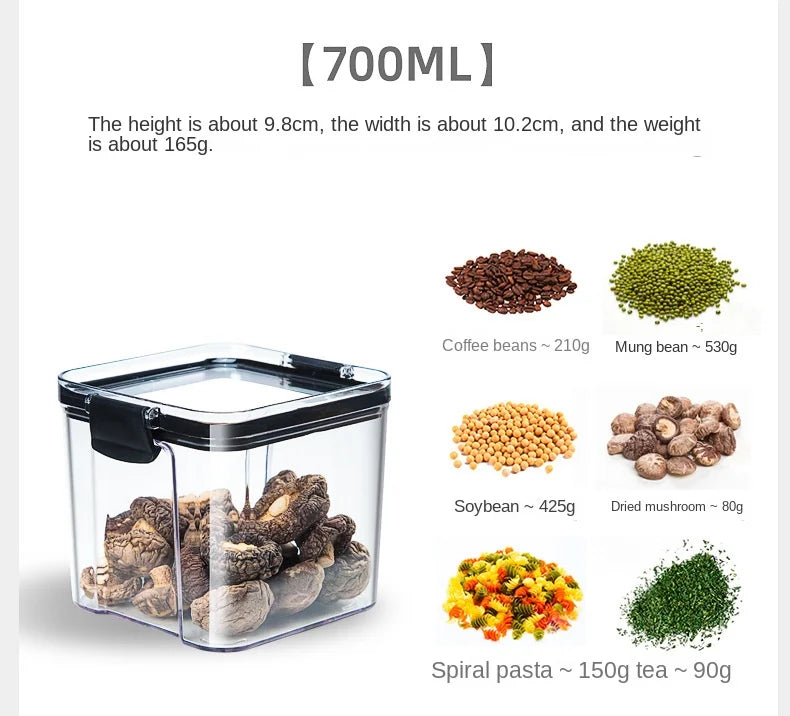 Airtight Kitchen Storage Jars | Moisture-Proof PET Containers 460ml–1800ml