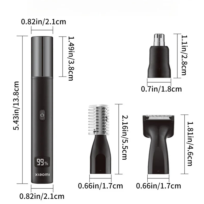 Xiaomi 3-in-1 Electric Nose & Ear Hair Trimmer – Painless, USB Rechargeable
