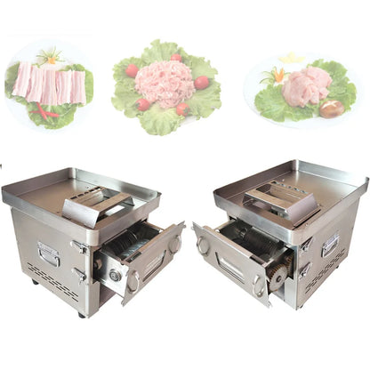 850W Commercial Meat Cube Cutter & Slicer Machine – Adjustable Cut Size, Fresh Meat Dicer
