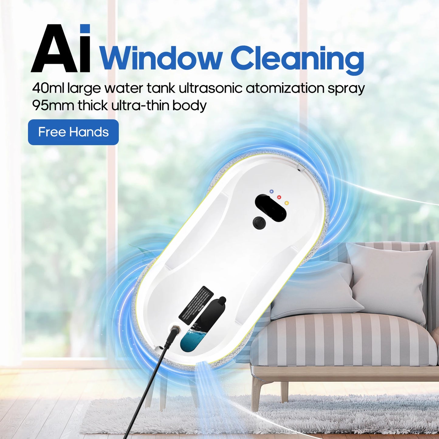 Automatic Water Spray Window Cleaning Robot – Remote Control Electric Glass Wiper for Home