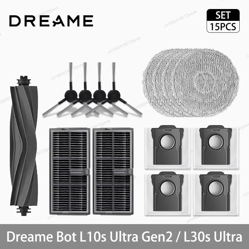 Dreame L10s Ultra Gen2 / L30s Ultra Robot Vacuum Spare Parts – Brush, Filter, Mop & Dust Bag