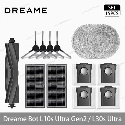 Dreame L10s Ultra Gen2 / L30s Ultra Robot Vacuum Spare Parts – Brush, Filter, Mop & Dust Bag