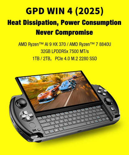 GPD WIN 4 2025 Handheld Gaming PC – AMD 8840U / HX370, 32GB RAM, up to 2TB SSD, Touch Screen