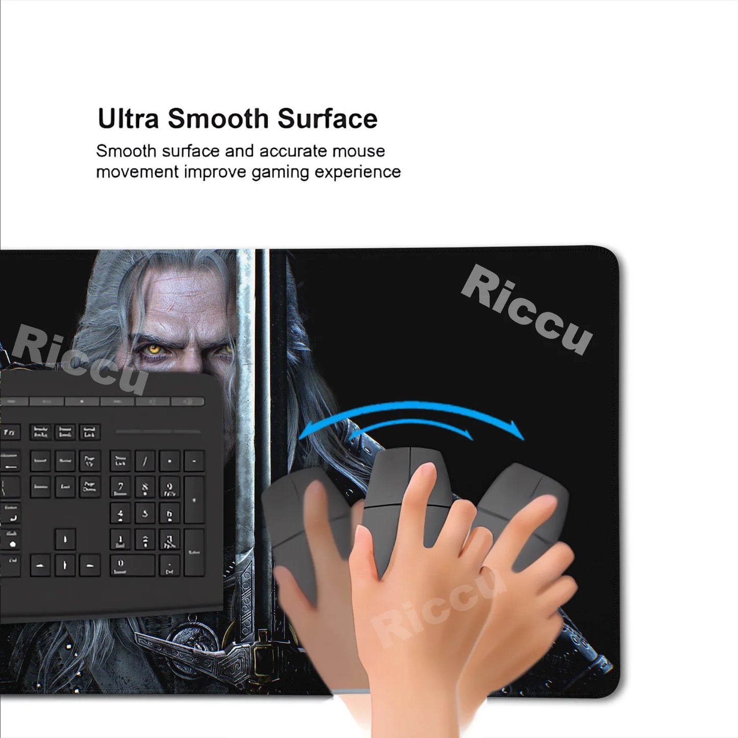 The Witcher 3 XXL Gaming Mouse Pad – Non-Slip, Lockedge, Thickened, Oversized Deskmat