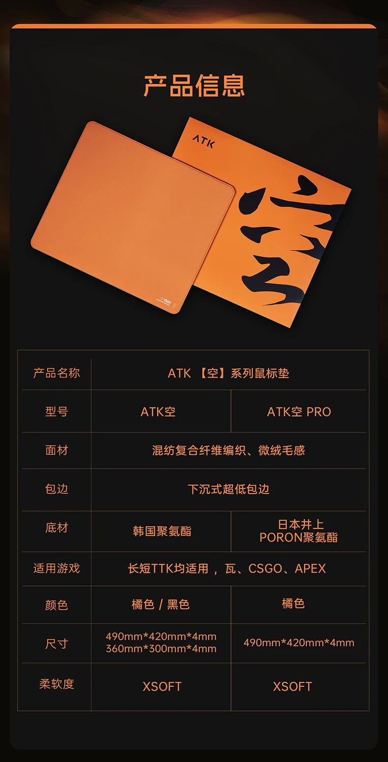 ATK Kong Xsoft Esports Mouse Pad – PORON Base, Anti-Slip, for 60–80% Keyboards