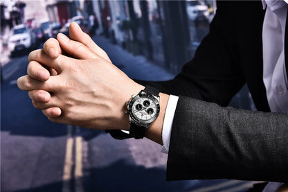 PAGANI DESIGN Men's Luxury Chronograph Watch – 100M Waterproof, Quartz Sport Wristwatch, Gift