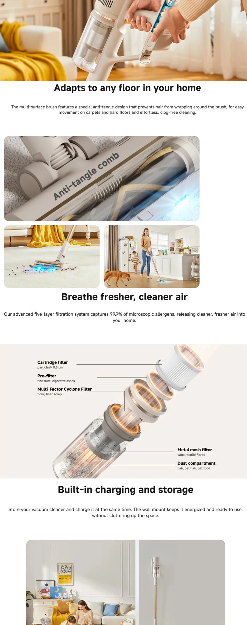 Dreame U20 Cordless Vacuum Cleaner – 120AW, 22,000PA, Blue Light Dust Reveal, V-Shape Anti-Tangle | Pet Hair & Carpet | EU/UK/KR