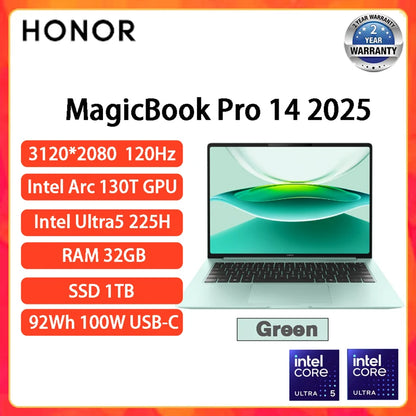 Honor MagicBook Pro 14 – Intel U5-125H, 16/24GB, 3.1K 120Hz, 92Wh Ultrabook
