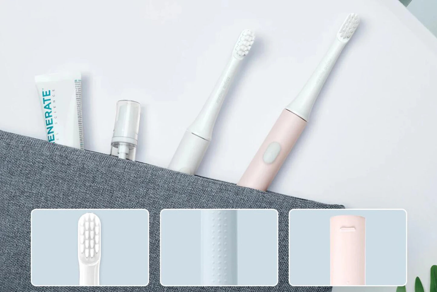 XIAOMI MIJIA T100 Sonic Electric Toothbrush – USB Rechargeable, IPX7 Waterproof, Ultrasonic Auto