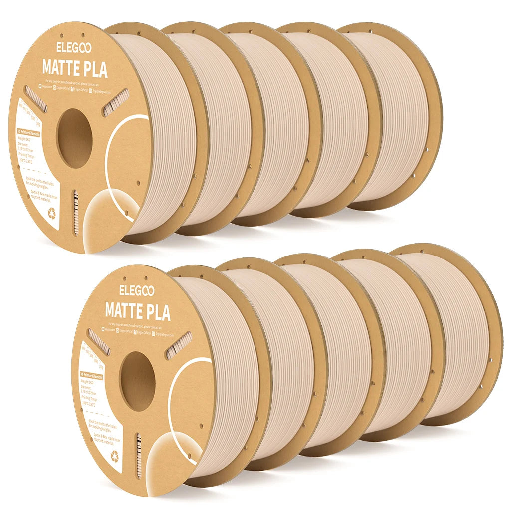 ELEGOO Matte PLA Filament 1.75mm 1KG – +/-0.02mm Accuracy, Cardboard Spool