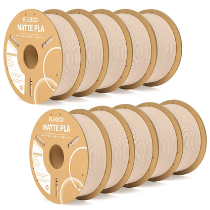 ELEGOO Matte PLA Filament 1.75mm 1KG – +/-0.02mm Accuracy, Cardboard Spool