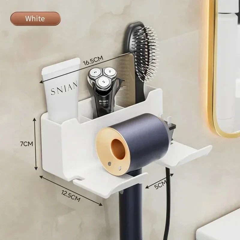 Wall-Mount Hair Dryer Holder with Suction Cup – No Drilling
