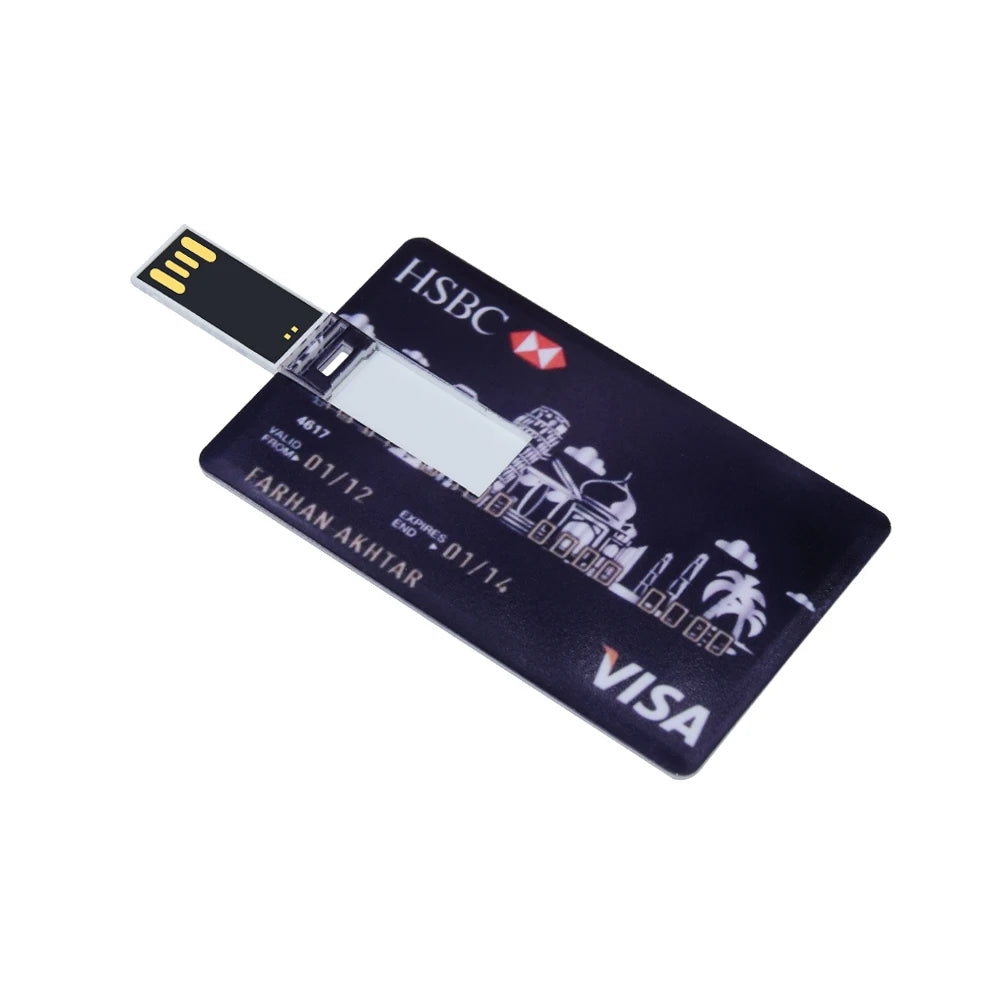 New Credit Bank Card USB Flash Drive 2.0 Custom Logo 4gb 8gb 16gb 32gb 128mb memory Stick Pendrive HSBC MasterCard Bradesco gift