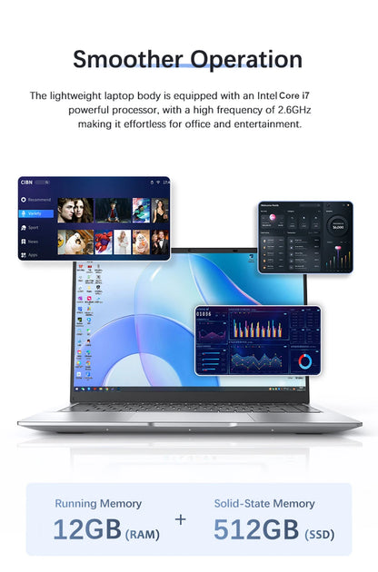 14.1" Portable Laptop – Intel Core i7-8650U or Atom A3950, 12GB RAM, up to 2TB SSD, 4K HD | Windows 11 Office