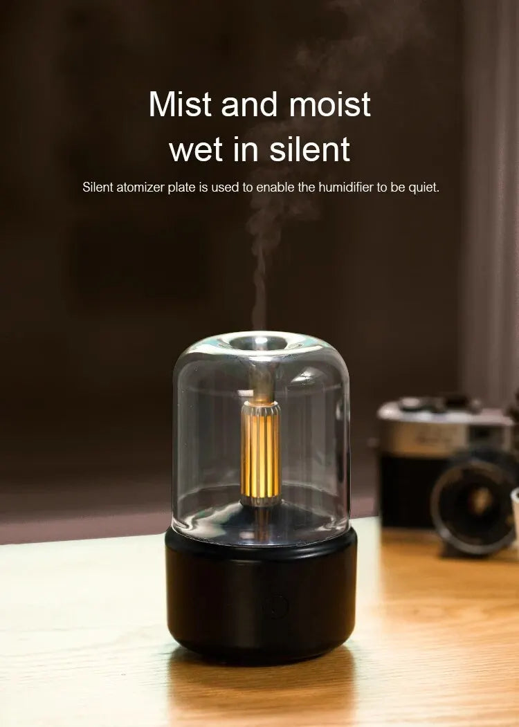 KINSCOTER USB Aroma Diffuser – Portable Air Humidifier, Essential Oil Night Light, Cold Mist Maker for Bedroom & Gift