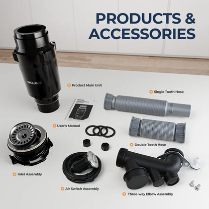 ROUNY 1/2 HP Continuous Feed Garbage Disposal with Sound Reduction – EU Plug