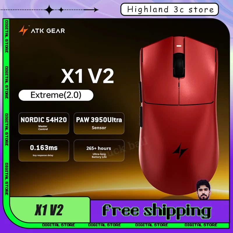 ATK X1 V2 Ultimate 2.0 Wireless Gaming Mouse – PAW3950 Sensor, 750 IPS, 54g Lightweight