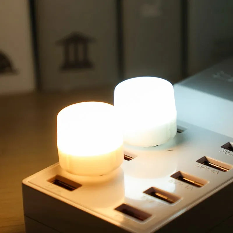 Mini USB Night Light | Warm White Eye Protection LED Book Reading Lamp for PC, Power Bank & Charging (1-20pcs)