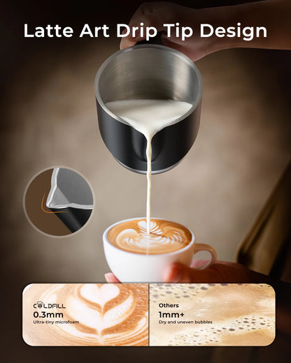8-in-1 Electric Milk Frother & Steamer – 400ml Dishwasher Safe