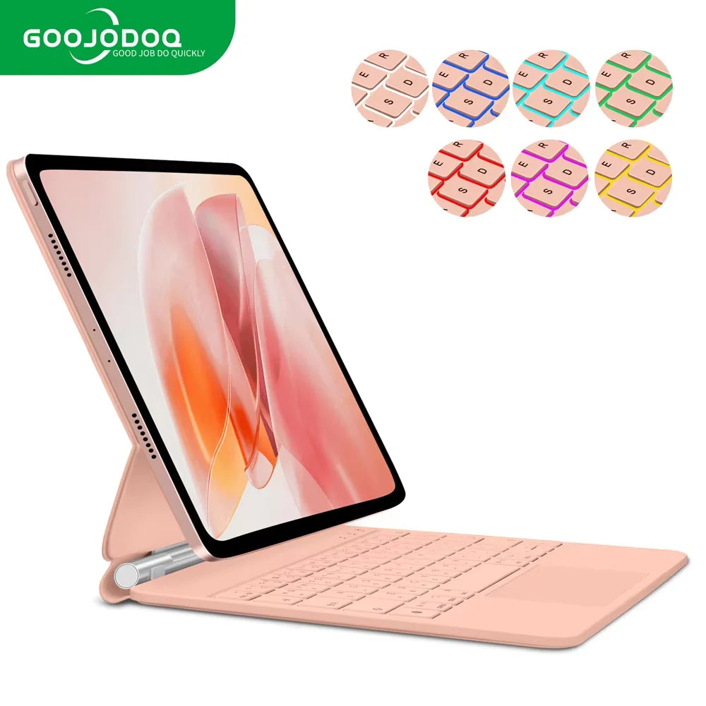 GOOJODOQ Magic Keyboard for iPad Pro 11" / Air 11" M2 M3 | Floating Stand | Bluetooth | Multi-Language