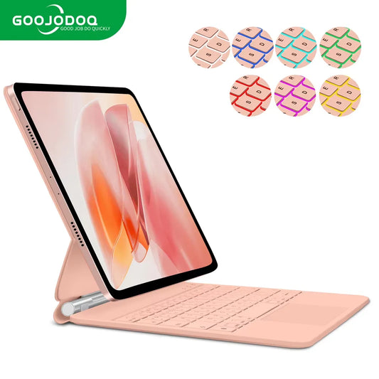 GOOJODOQ Magic Keyboard for iPad Pro 11" / Air 11" M2 M3 | Floating Stand | Bluetooth | Multi-Language