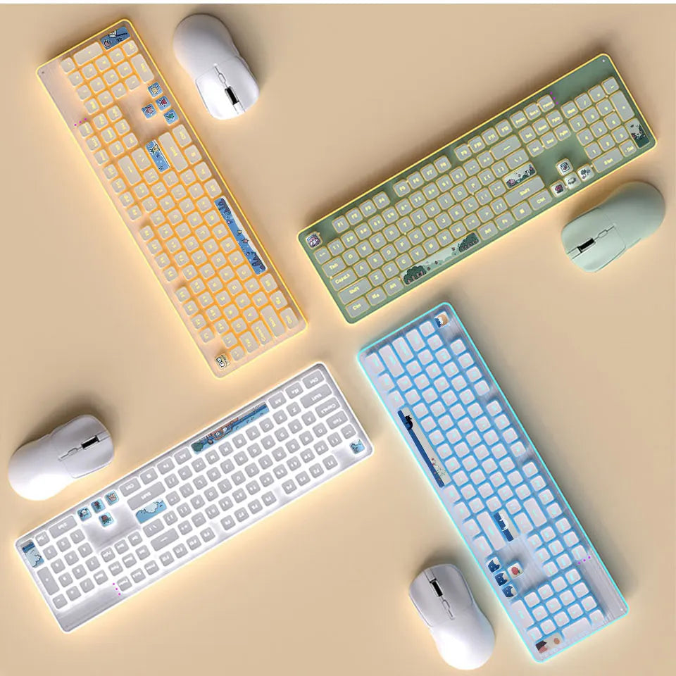 GGBEE Cute Theme Artisan Keycaps – 8pcs, 5-Side Dye-Sub, Cherry Profile, 4 Colors