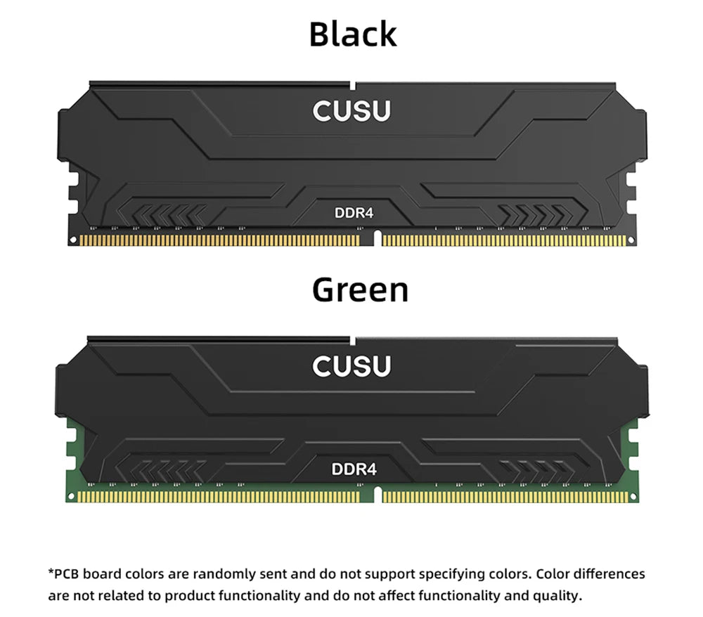 CUSU DDR4 Desktop RAM – 8GB / 16GB, 3200/3600MHz, XMP 2.0, Heatsink