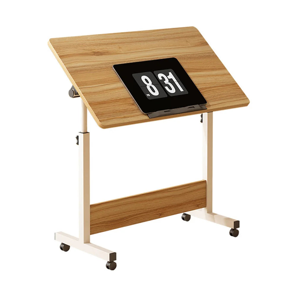 Mobile Standing Desk with Wheels – Adjustable Height 80x40cm Home Office Workstation