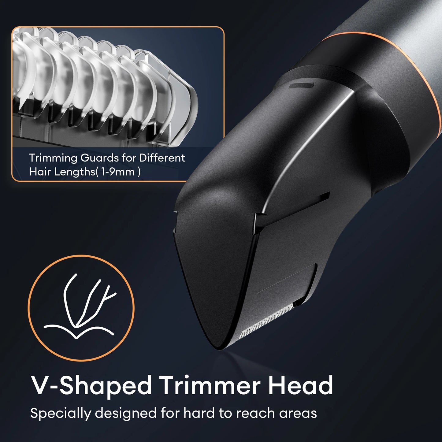 Kensen 3-in-1 Body Hair Trimmer Kit – Pubic Hair Shaver, Nose & Beard Trimmer, IPX6 Waterproof Electric Shaver
