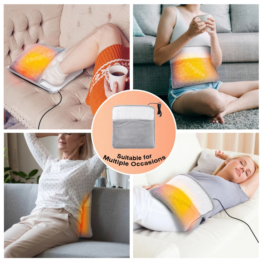 Raugee USB Electric Foot Warmer Mat – Portable Wearable Soft Foot Heating Pad for Home, Winter Warmth
