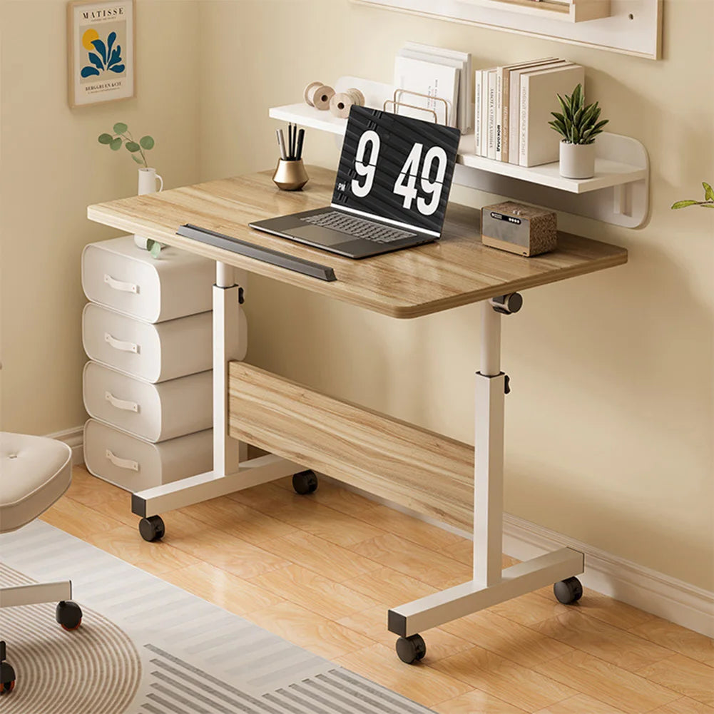 Mobile Standing Desk with Wheels – Adjustable Height 80x40cm Home Office Workstation