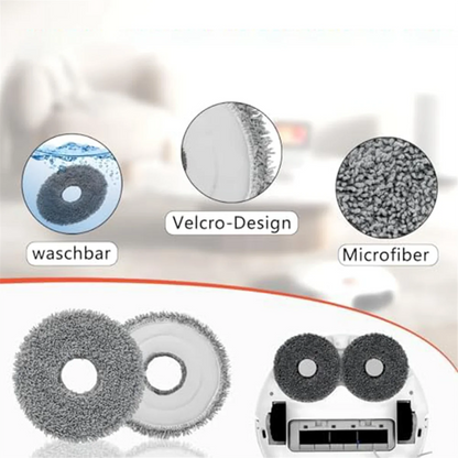 Set of six vacuum cleaner dust bag mop cloths for Dreame L10S Ultra and L20 Ultra, wet mop pads for efficient cleaning.