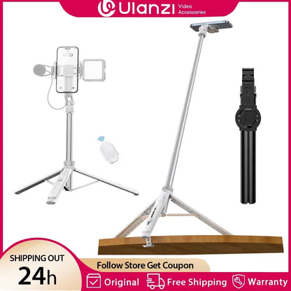 Ulanzi TT88 1.44M Overhead Selfie Stick Tripod – Magnetic Clamp, Wireless Remote, for Vlog & Live