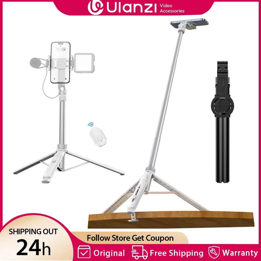 Ulanzi TT88 1.44M Overhead Selfie Stick Tripod – Magnetic Clamp, Wireless Remote, for Vlog & Live