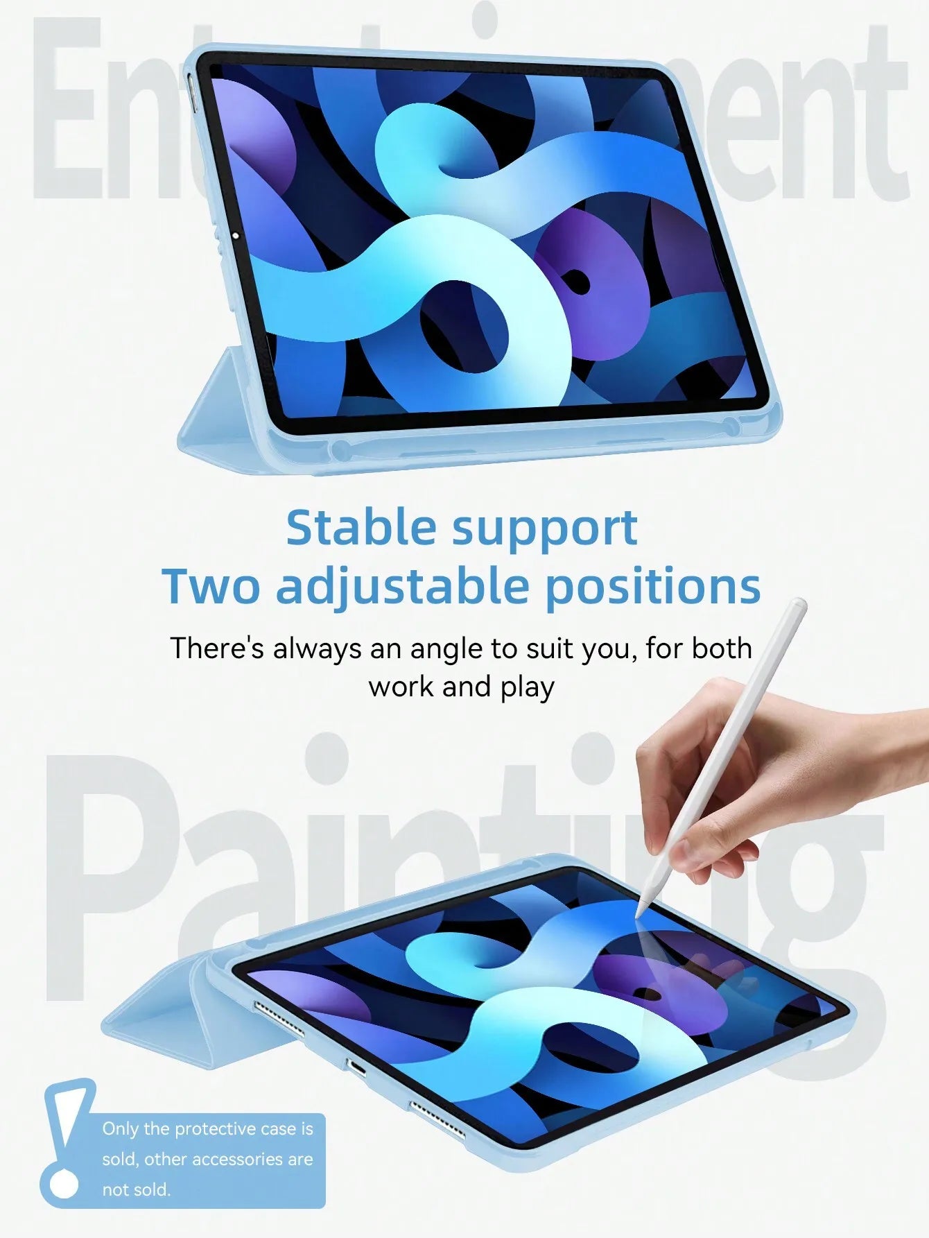 iPad Protective Case with Pencil Slot – Fits iPad A16, Air 11"/13", Pro 11"/13", Mini 6 & More