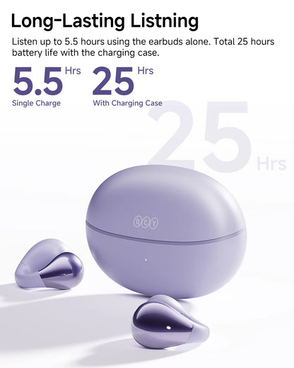 QCY Crossky C30 Ear Clip Bluetooth 5.4 Earphones – Open Ear Sports TWS, Dual-Connection